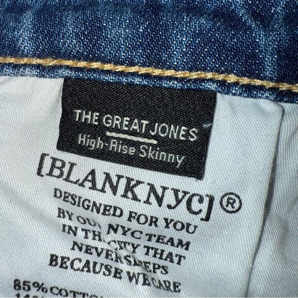 Blank NYC The Great Jones High Rise Skinny Jeans Medium Wash Distressing Size 27 - Picture 4 of 9